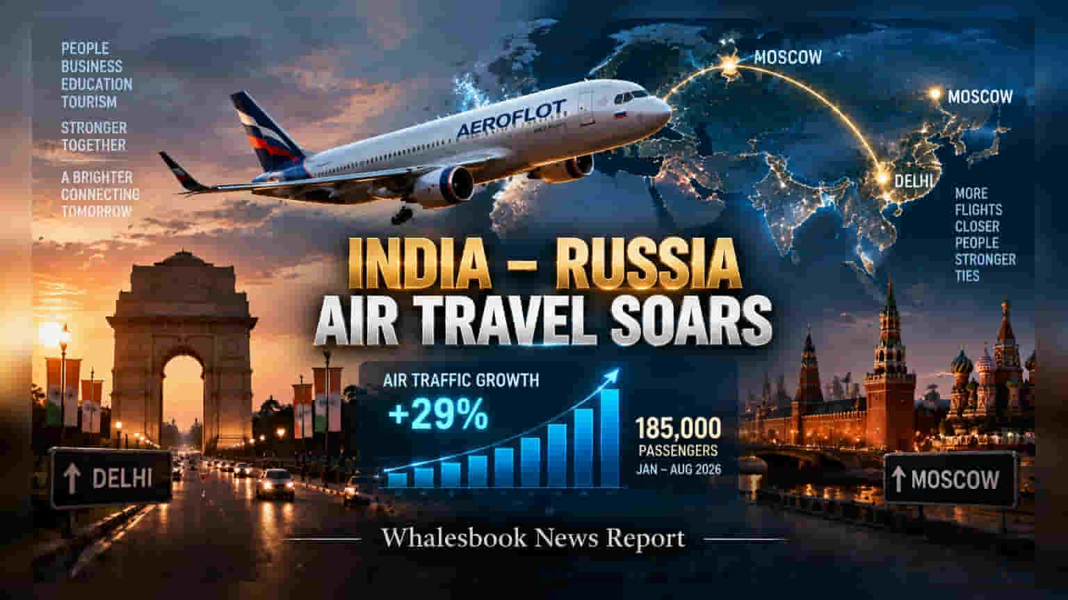 India-Russia Air Traffic: இந்தியா-ரஷ்யா இடையே **29%** அதிகரித்த விமான போக்குவரத்து!