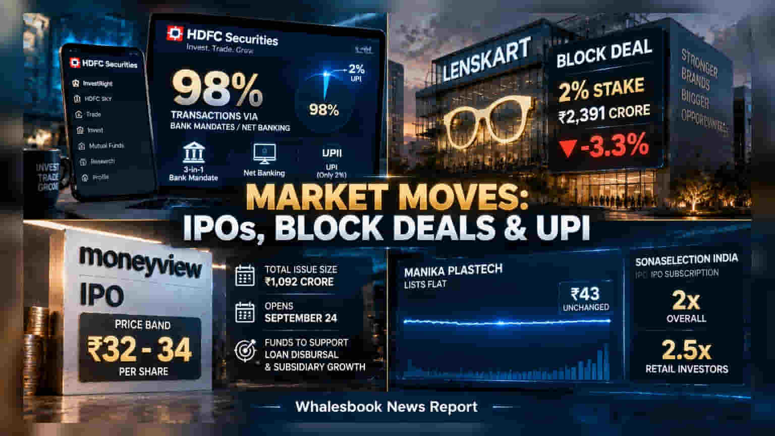 HDFC Securities Sees Minimal UPI MDR Impact; Lenskart Sees Block Deal