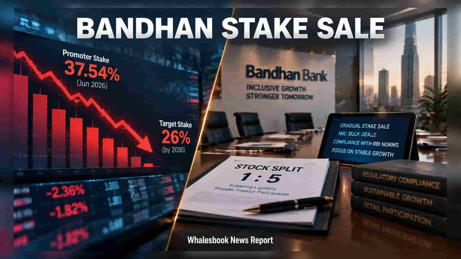 Bandhan Bank: प्रमोटर्सचा हिस्सा कमी करण्याचा प्लॅन, 22 सप्टेंबरला होणार Stock Split वर मतदान