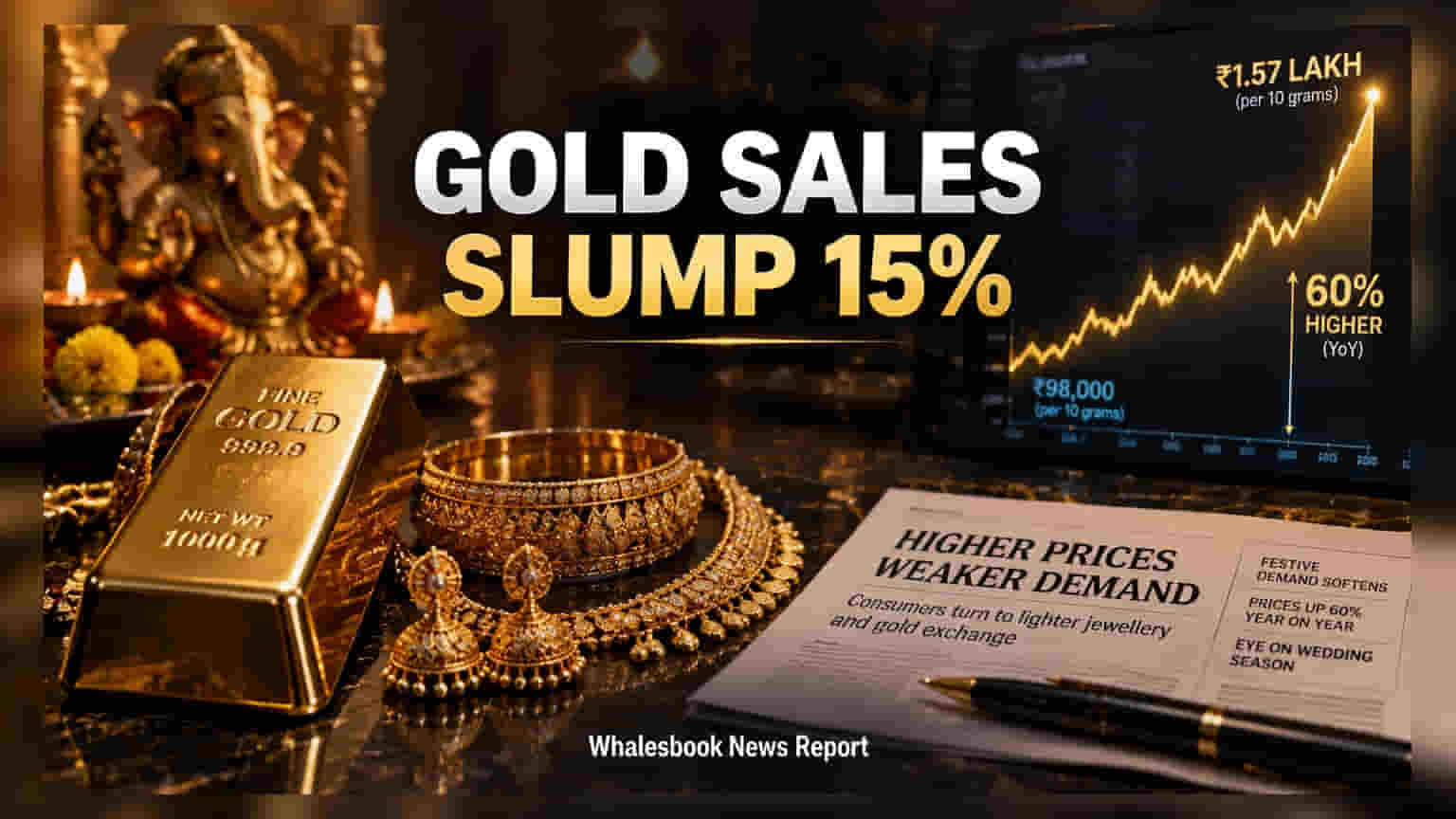 Gold Price: सोन्याच्या दरांचा उच्चांक! खरेदी **15%** नी घटली, ज्वेलरी मार्केटवर काय परिणाम?