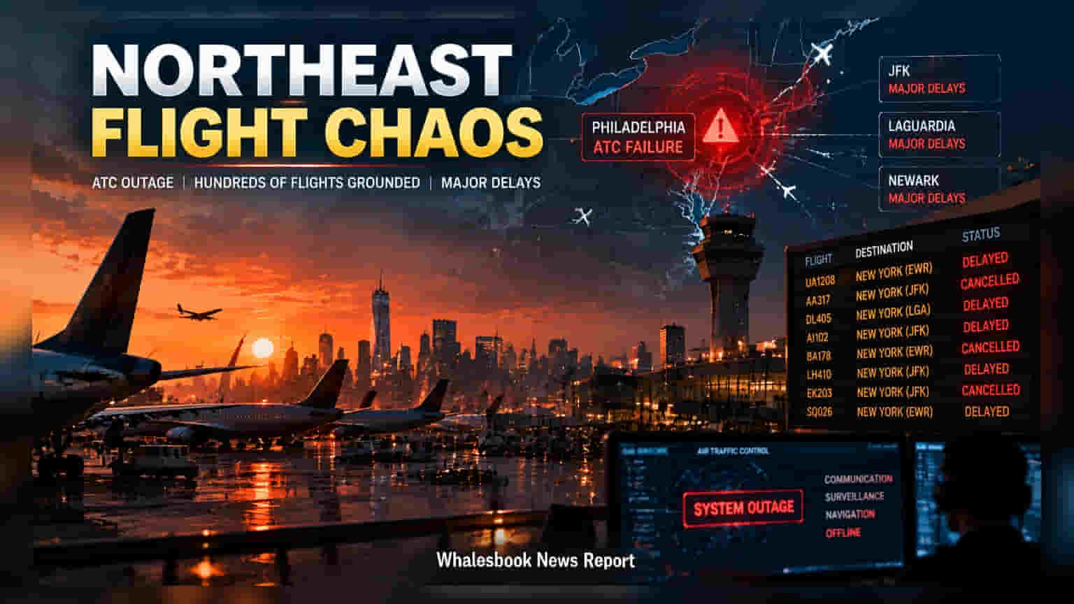 US Flight Disruptions: FAA Outage Grounds NYC Area Airports