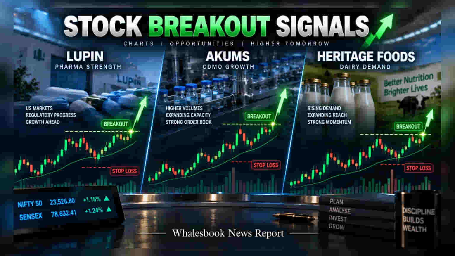 Lupin, Akums, and Heritage Foods See Technical Momentum