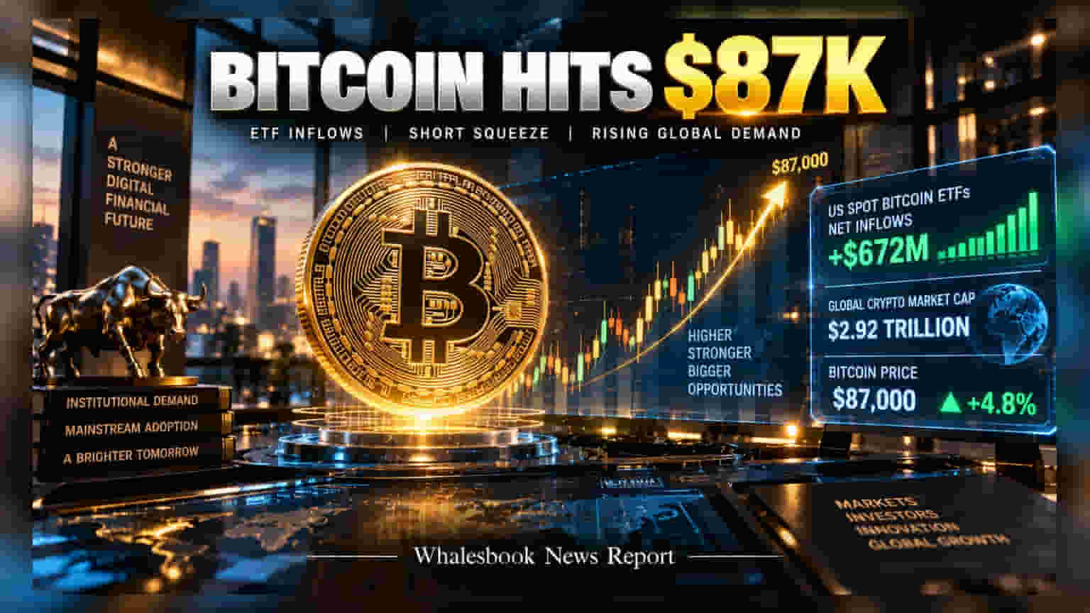 Bitcoin விலை **$87,000** கடந்தது! இன்ஸ்டிடியூஷனல் முதலீட்டாளர்களின் அதிரடி வேட்டை