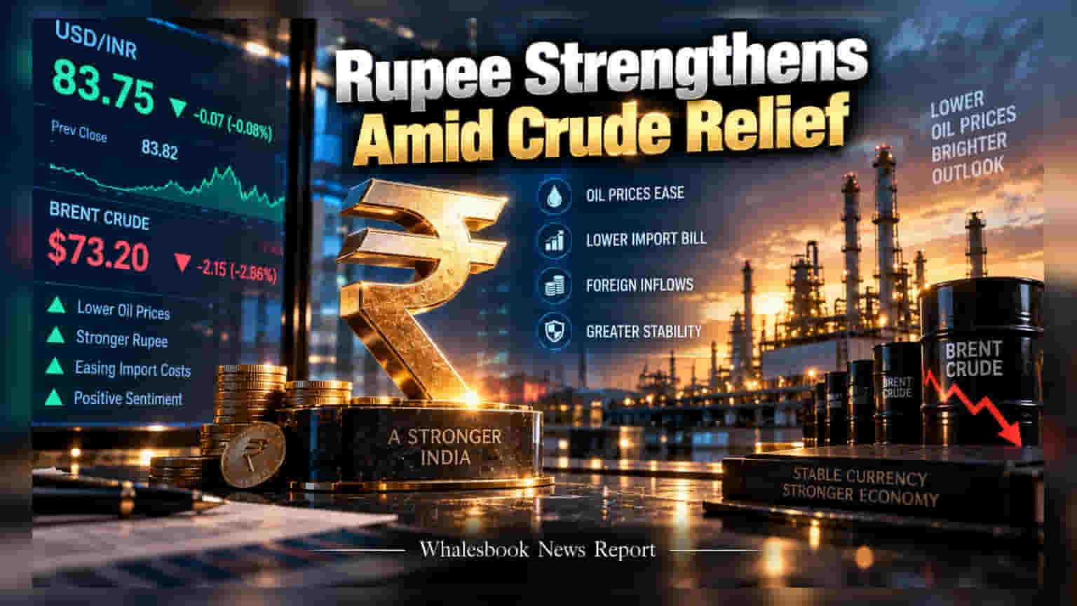 Indian Rupee: ક્રૂડ ઓઈલના ભાવ ઘટતા રૂપિયો મજબૂત, જાણો હવે રોકાણકારો માટે શું છે સ્થિતિ