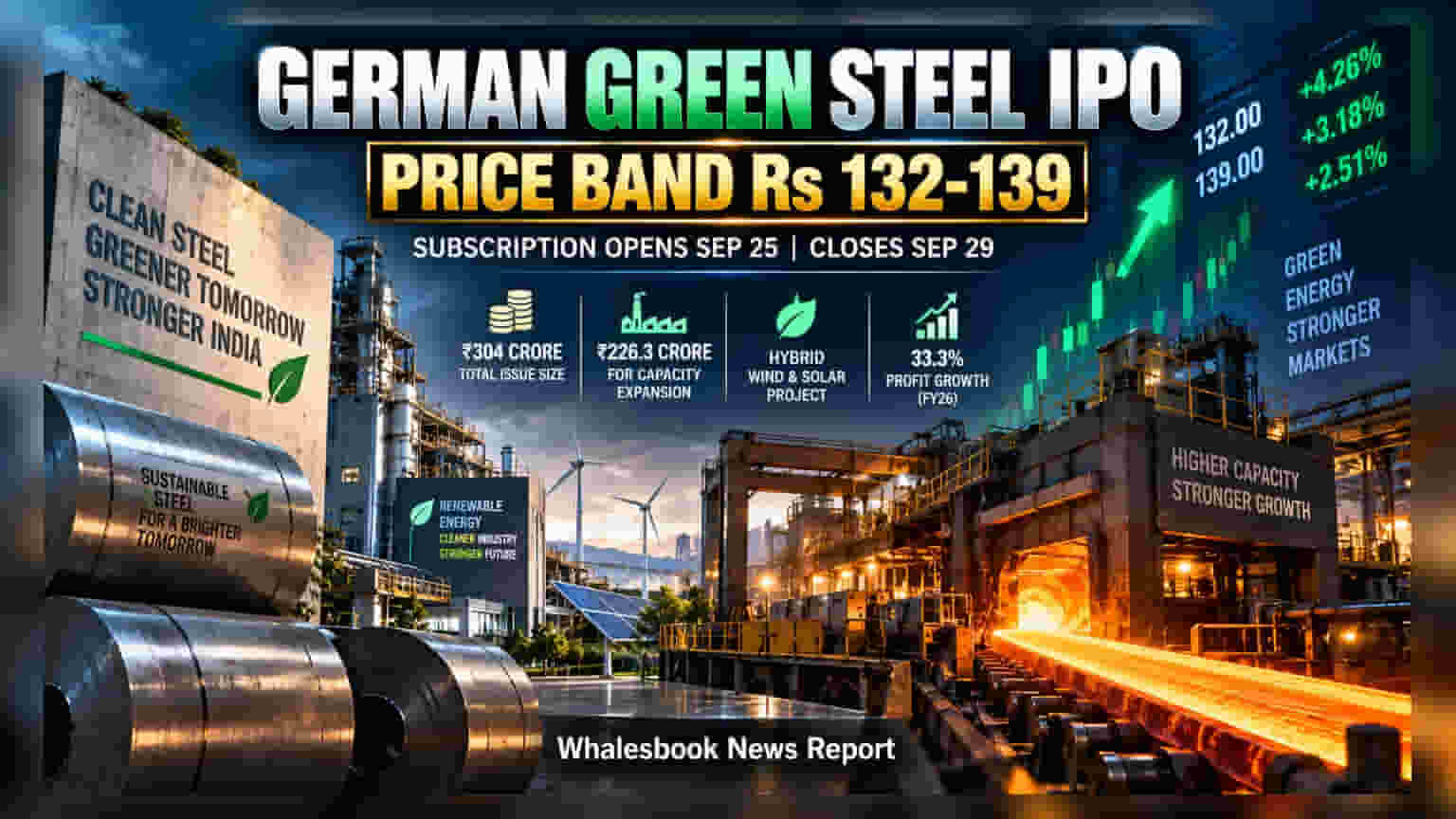 German Green Steel IPO: Price Band Set at ₹132-139
