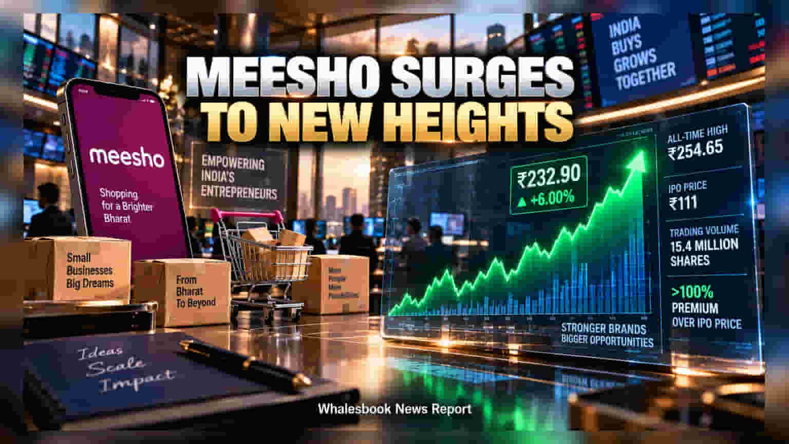 Meesho Shares Rise 6% As Growth Targets Fuel Optimism