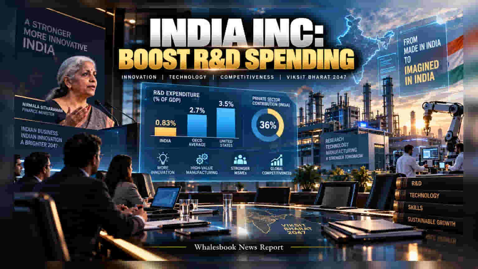 Nirmala Sitharaman का India Inc को कड़ा संदेश: R&D और Governance पर दें जोर, वरना पिछड़ जाएंगे