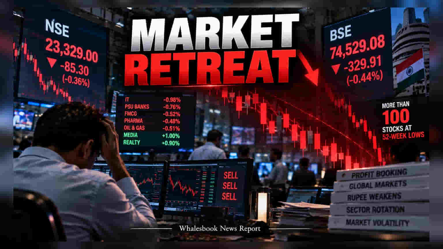 Nifty, Sensex ਦਾ 4 ਦਿਨਾਂ ਦਾ ਸਫਰ ਰੁਕਿਆ, IT ਤੇ ਬੈਂਕਿੰਗ ਸ਼ੇਅਰਾਂ ਦੀ ਮਾਰ ਕਾਰਨ ਬਾਜ਼ਾਰ ਵਿੱਚ ਗਿਰਾਵਟ