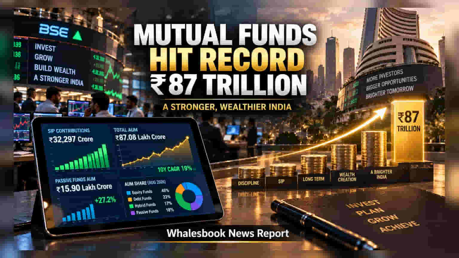 Mutual Fund Industry ਦਾ ਵੱਡਾ ਕਾਰਨਾਮਾ! AUM **₹87 ਲੱਖ ਕਰੋੜ** ਦੇ ਪਾਰ, SIP ਵਿੱਚ ਰਿਕਾਰਡ ਨਿਵੇਸ਼