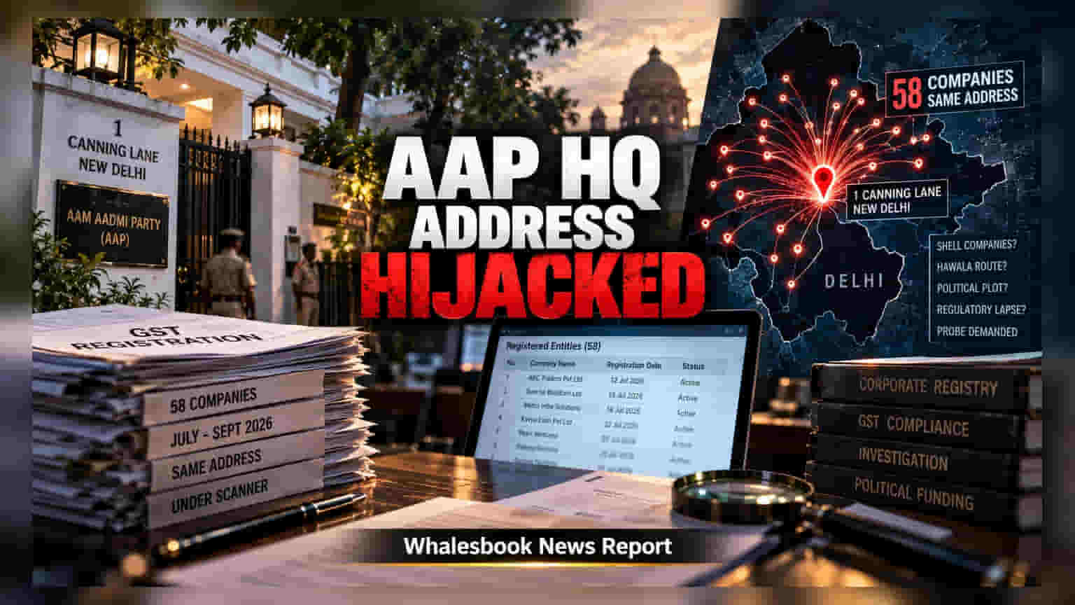 AAP ਦਫਤਰ 'ਤੇ 58 ਕੰਪਨੀਆਂ ਦਾ GST ਰਜਿਸਟ੍ਰੇਸ਼ਨ: ਵੱਡਾ ਵਿਵਾਦ, ਪਾਰਟੀ ਨੇ ਲਗਾਇਆ ਸਾਜ਼ਿਸ਼ ਦਾ ਇਲਜ਼ਾਮ