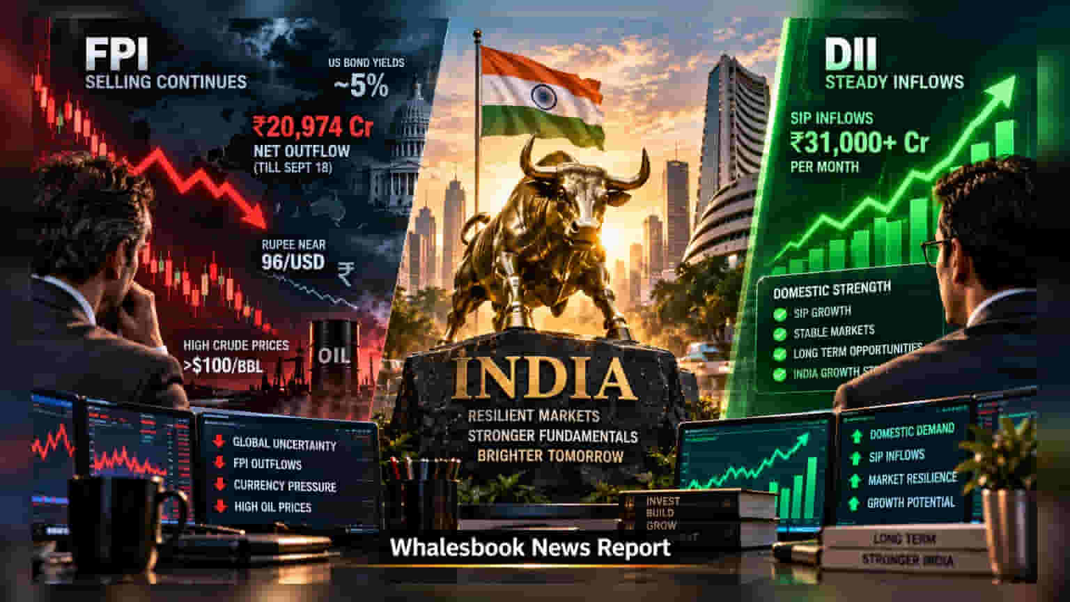 FPIs ਦਾ ਭਾਰੀ ਨਿਕਾਸ: ਭਾਰਤੀ ਮਾਰਕੀਟ ਵਿੱਚੋਂ ਕੱਢੇ **₹20,974 ਕਰੋੜ**, ਕੀ ਮਾਰਕੀਟ ਡਿੱਗੇਗੀ?
