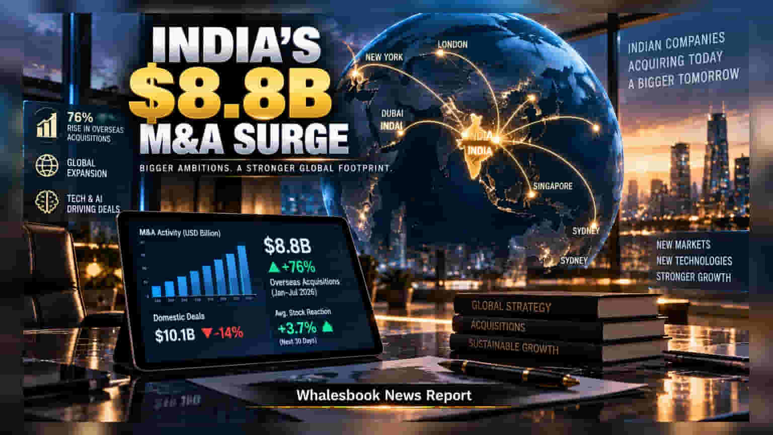 Indian Firms Spend $8.8 Billion On Overseas Buyouts In 2026