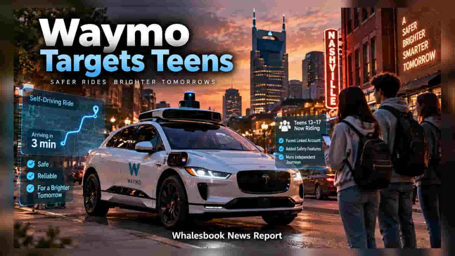 Waymo चा मोठा विस्तार: नॅशव्हिलमध्ये आता किशोरवयीन मुलेही घेणार रोबोटॅक्सीचा लाभ