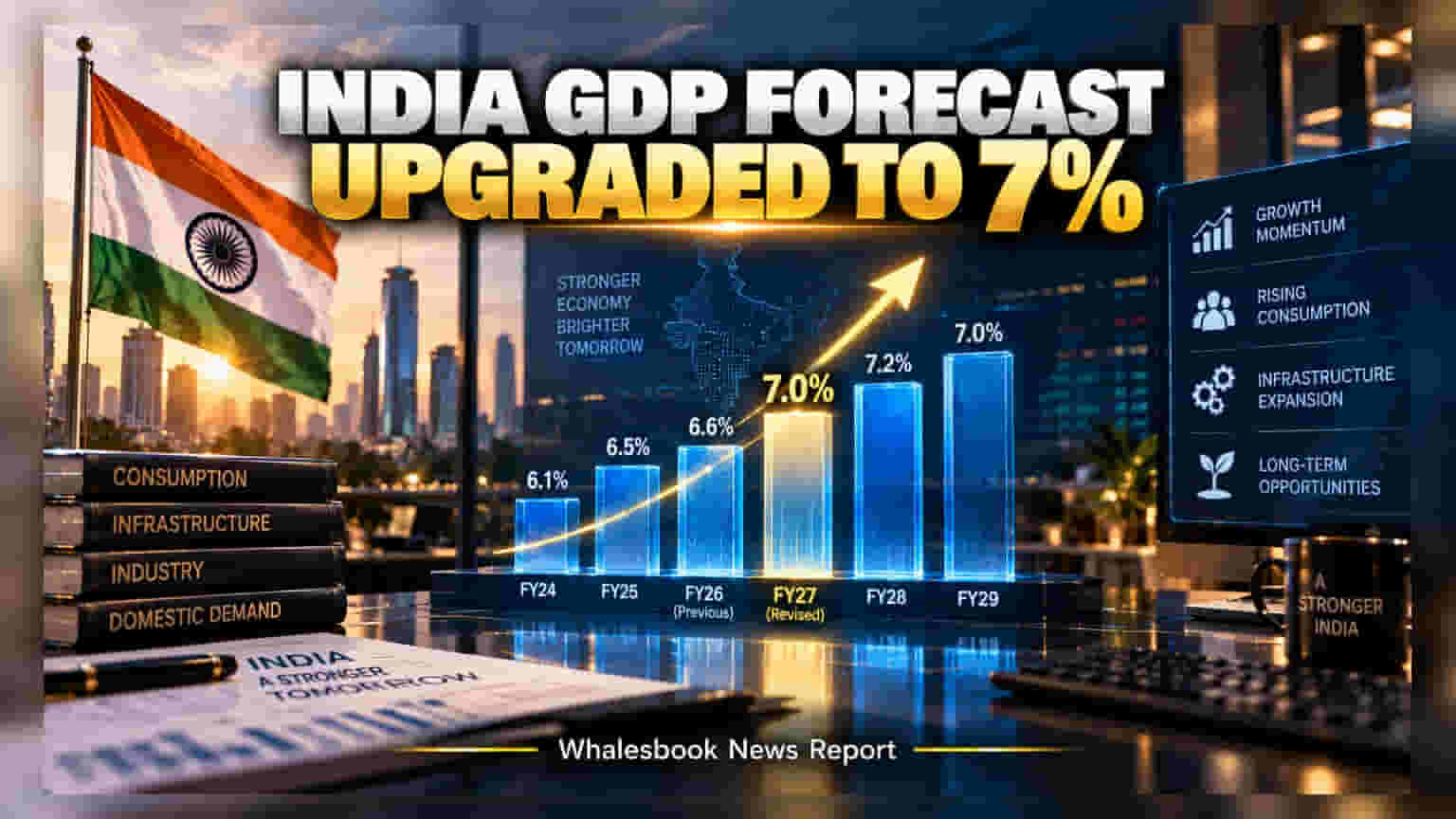 S&P चा मोठा अंदाज! भारताचा GDP ग्रोथ रेट वाढून 7% वर, गुंतवणुकीसाठी महत्त्वाचा इशारा