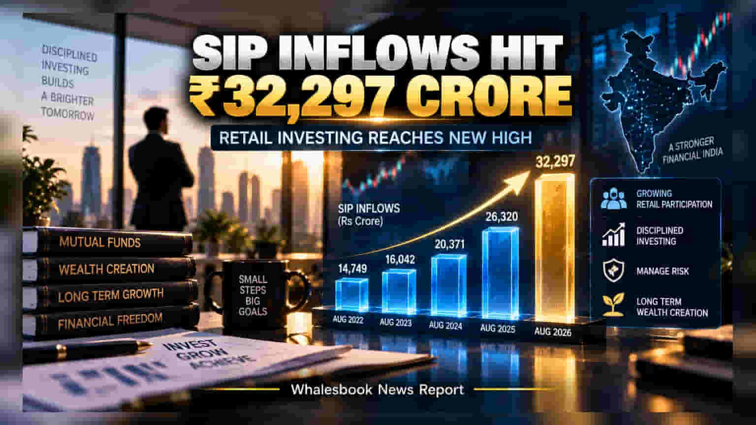 India SIP Inflows Hit Record Rs 32,297 Crore in August