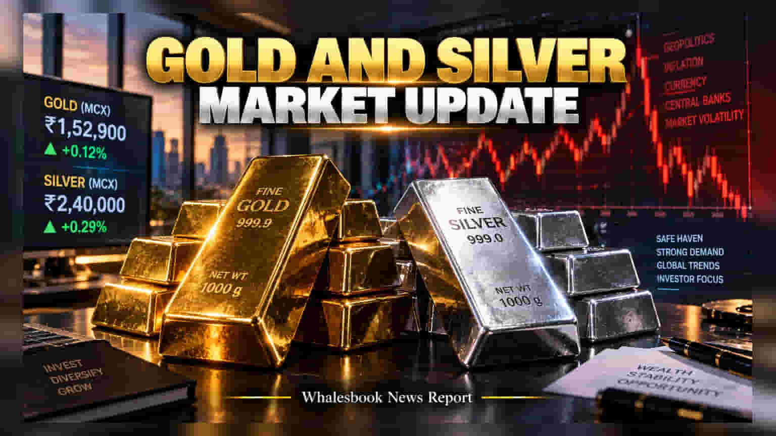 MCX Gold Rises to ₹1,52,900, Silver Climbs to ₹2,40,000