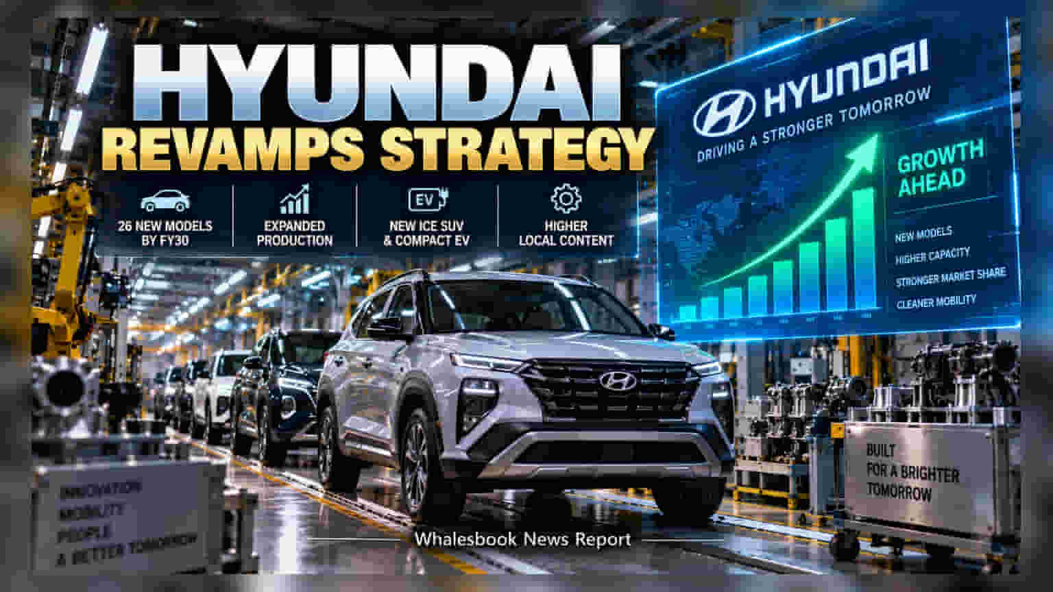 Hyundai India: માર્કેટ શેર પાછો મેળવવા હ્યુન્ડાઈનો મોટો પ્લાન, FY30 સુધીમાં લોન્ચ કરશે **26** નવી ગાડીઓ