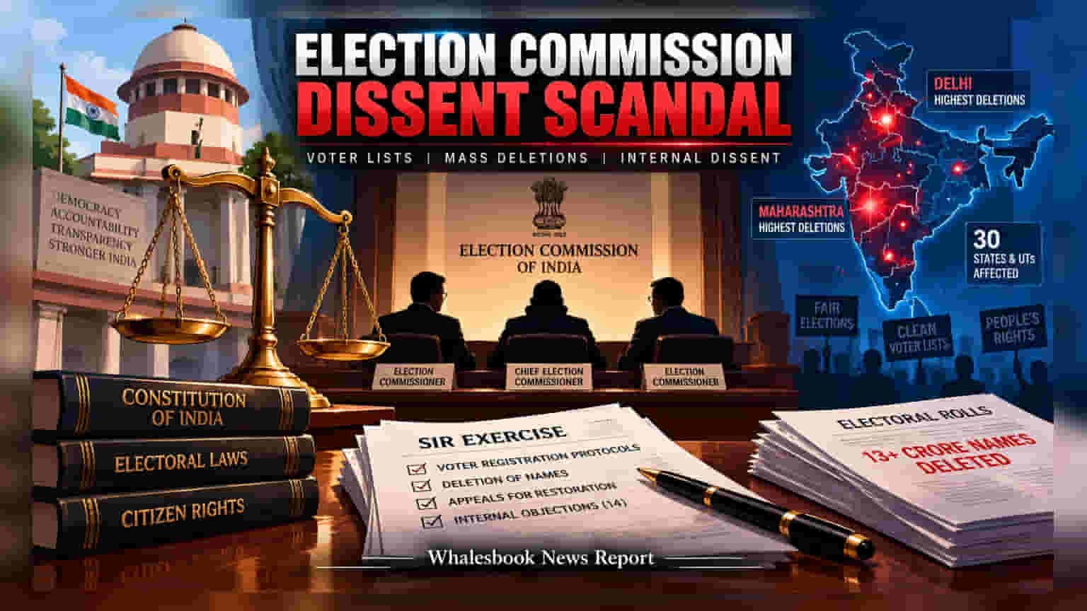 Election Commission of India: **13 ਕਰੋੜ** ਵੋਟਰਾਂ ਦੇ ਨਾਮ ਕੱਟਣ 'ਤੇ ਵੱਡਾ ਵਿਵਾਦ, ਅੰਦਰੂਨੀ ਕਲੇਸ਼ ਨਾਲ ਵਧੀ ਬੇਚੈਨੀ