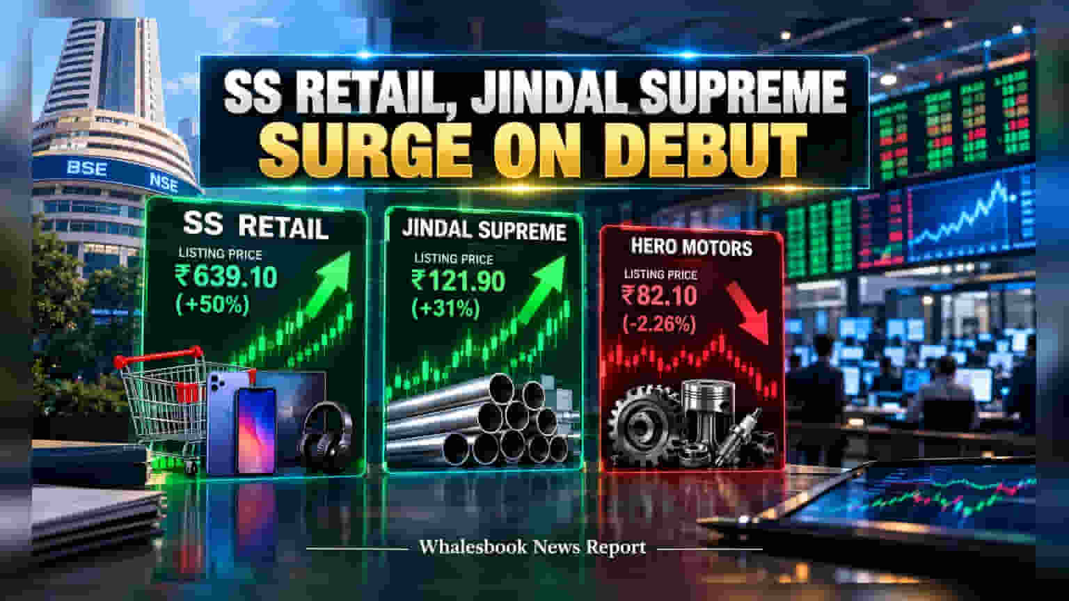 Primary Market Debut: SS Retail અને Jindal Supreme માં ધમાકેદાર એન્ટ્રી, Hero Motors માં સુસ્ત શરૂઆત
