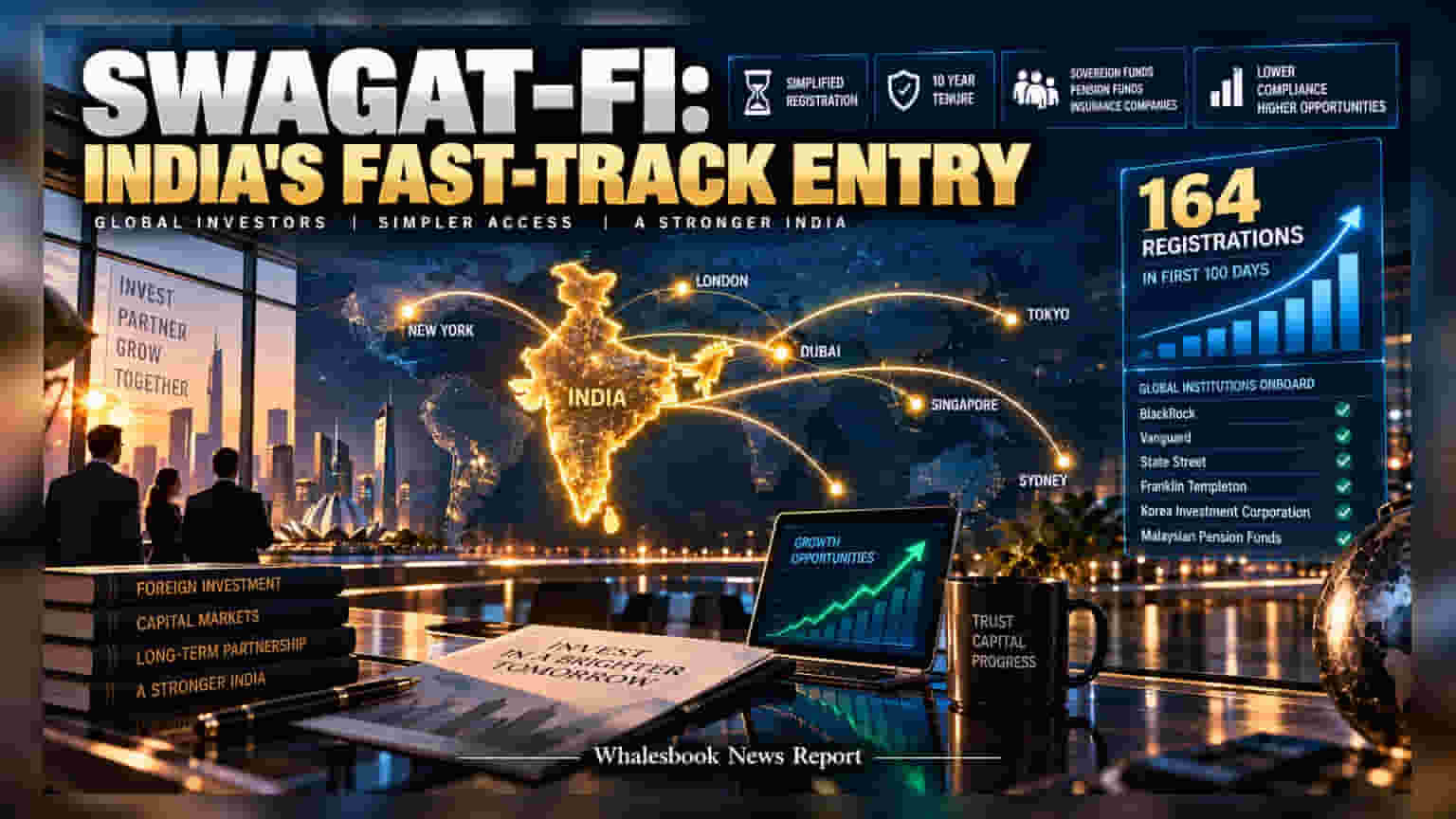SWAGAT-FI: ભારતીય બજારમાં વિદેશી રોકાણકારોનો વધતો રસ, માત્ર 100 દિવસમાં **164** સંસ્થાઓ જોડાઈ