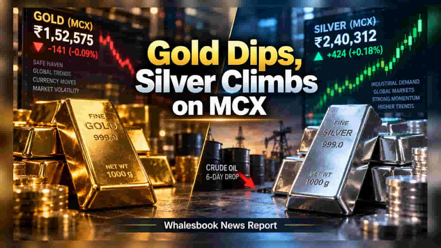 MCX Gold, Silver: ముడి చమురు ధరల పతనం.. వెలవెలబోయిన బంగారం, పుంజుకున్న వెండి!