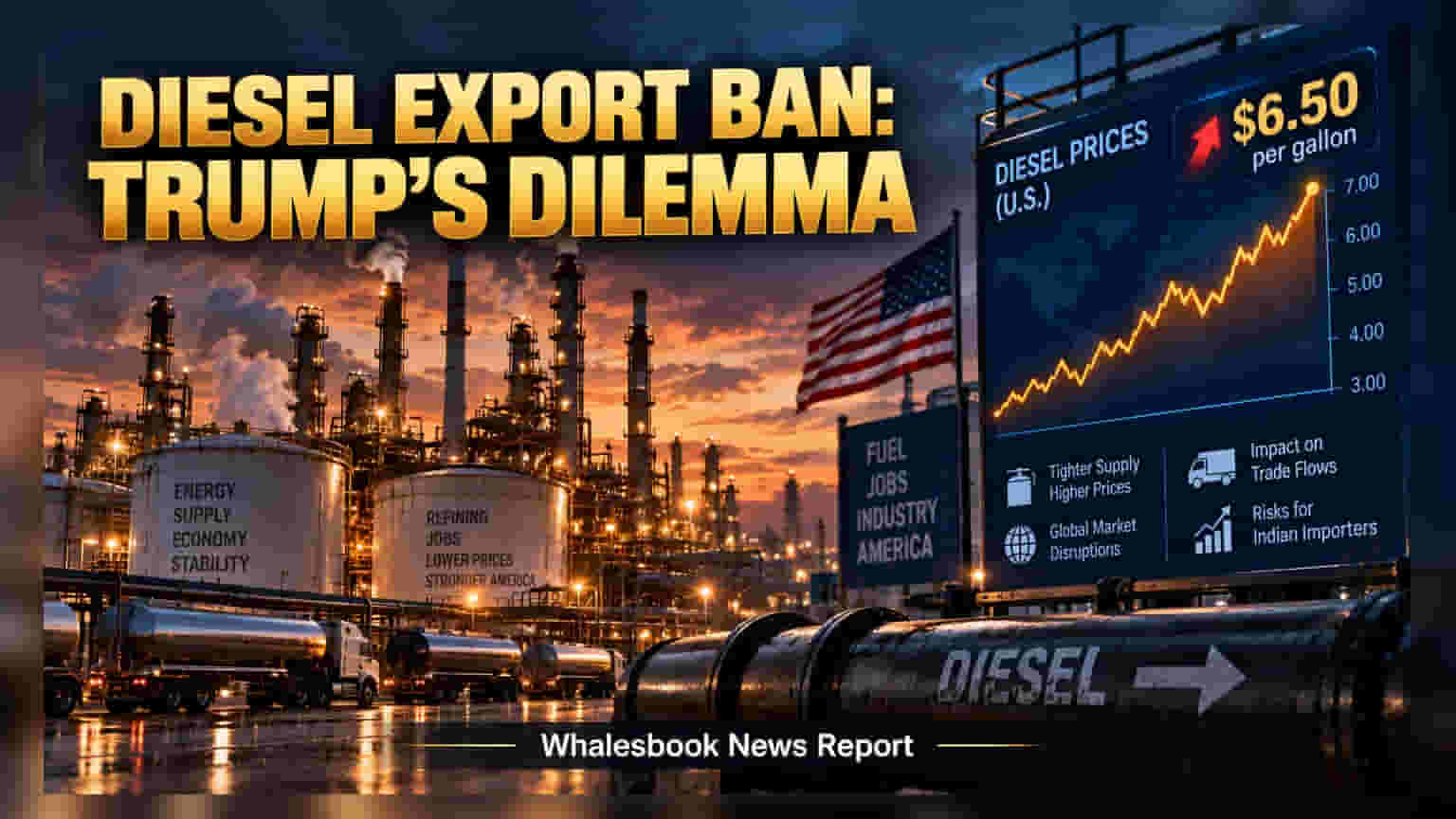 US Diesel Export Ban: అమెరికా కీలక నిర్ణయం.. గ్లోబల్ మార్కెట్లో కలకలం, ఇండియన్ ఇన్వెస్టర్లపై ఎఫెక్ట్!
