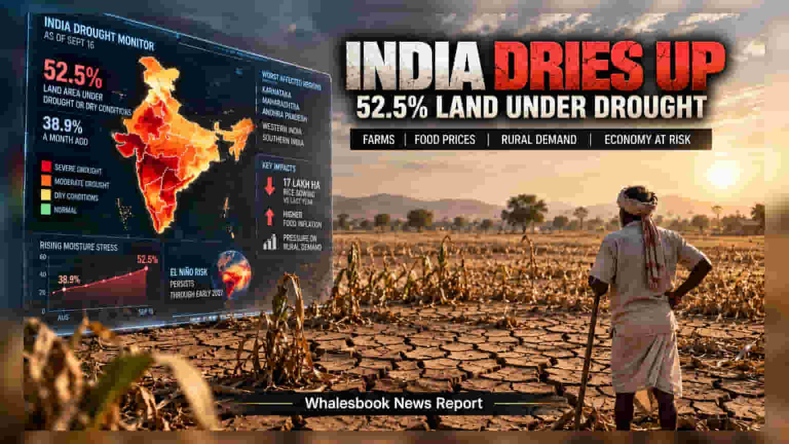 India Drought Risk: భారత్ లో **52%** భూభాగం కరువు కోరల్లో.. ఇన్వెస్టర్లు అప్రమత్తం!