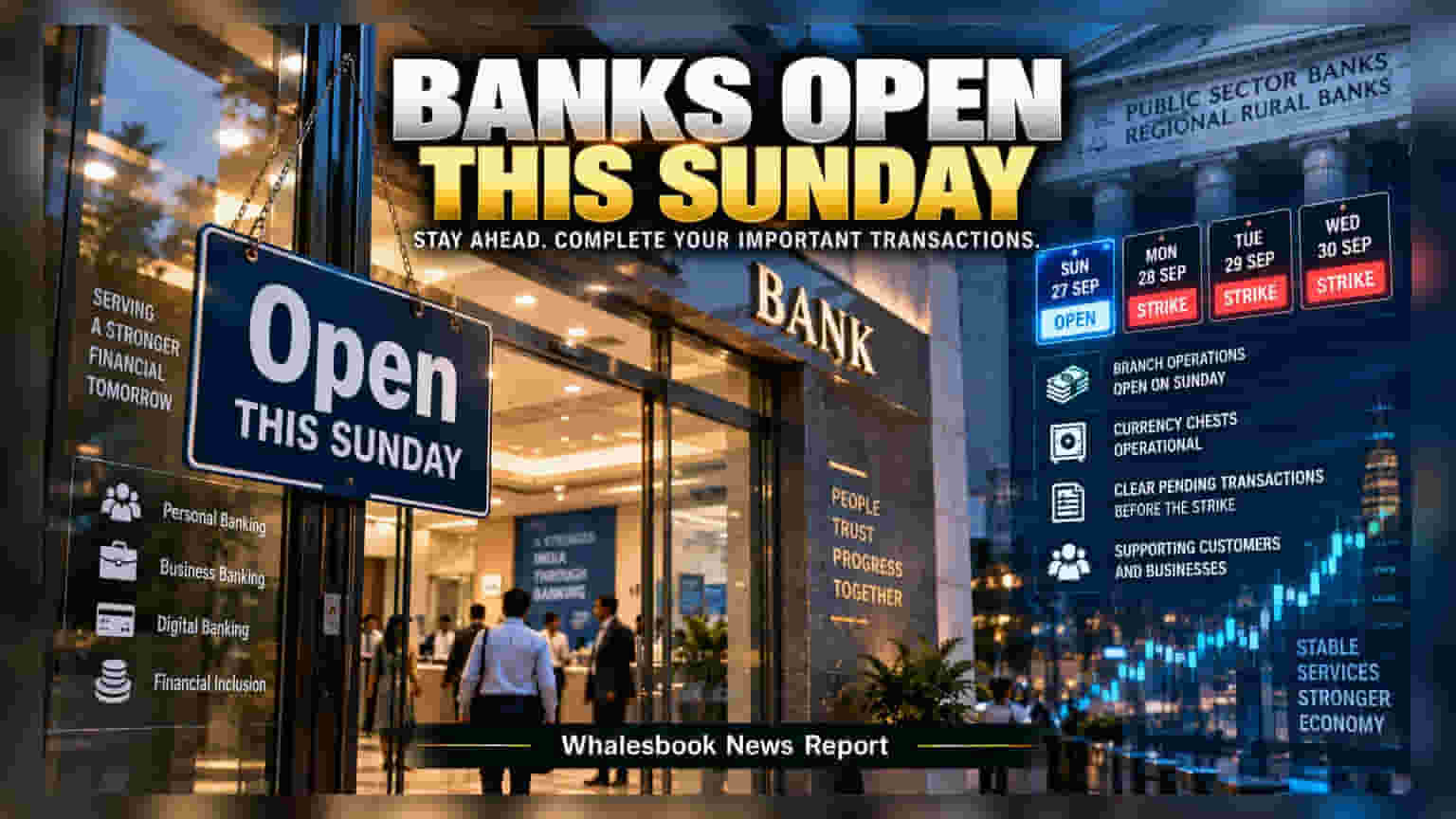 India Orders Sunday Banking Sept 27 Before 3-Day Bank Strike