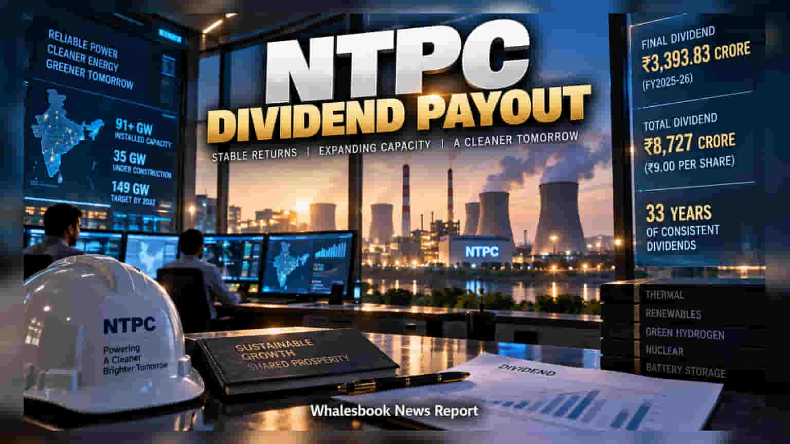NTPC ਦਾ ਨਿਵੇਸ਼ਕਾਂ ਨੂੰ ਤੋਹਫਾ: FY26 ਲਈ **₹8,727 ਕਰੋੜ** ਦੇ ਡਿਵੀਡੈਂਡ ਦਾ ਐਲਾਨ
