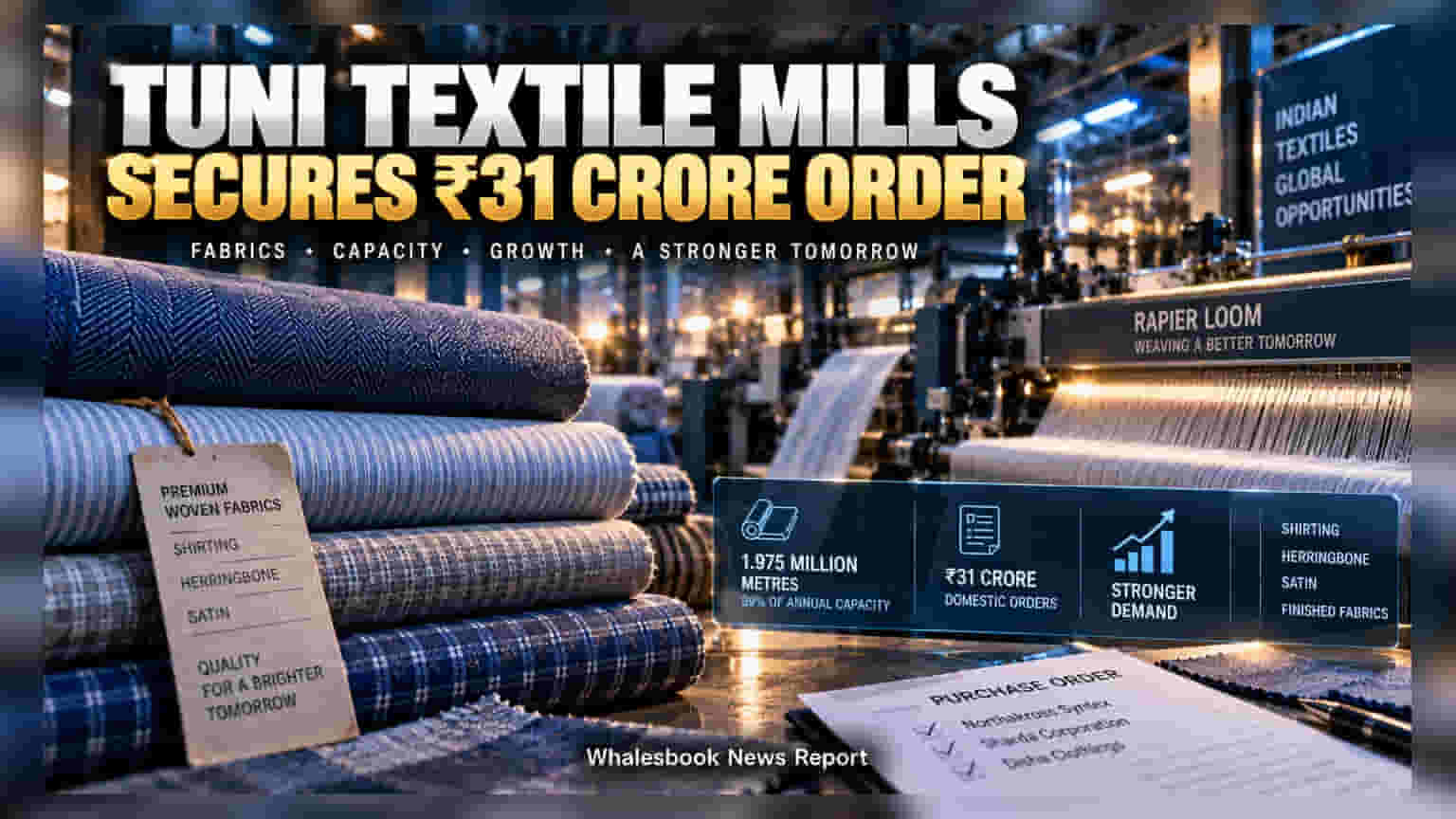 Tuni Textile Mills Wins ₹31 Crore Orders, Booking 99% Capacity