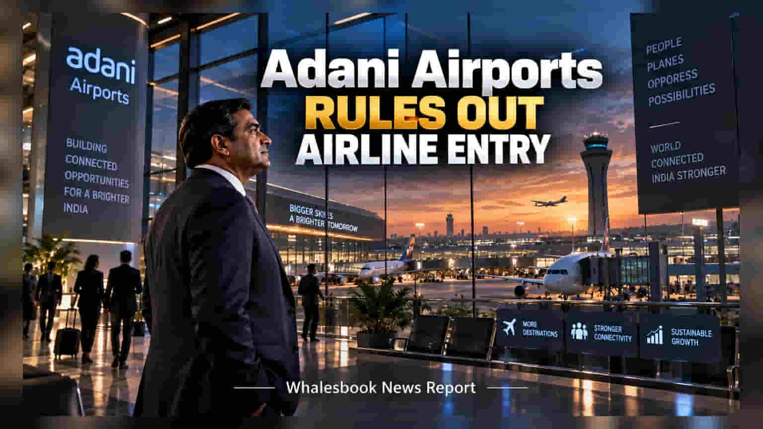 Adani Airports कडून मोठी घोषणा: विमान सेवा क्षेत्रात उतरण्यास नकार, **$11 अब्जांची** गुंतवणुकीची तयारी
