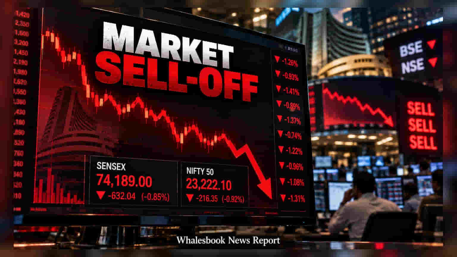 Sensex-Nifty Update: बाजारात मोठी पडझड! सेन्सेक्स **६३२** अंकांनी कोसळला, गुंतवणूकदारांचे टेन्शन वाढले