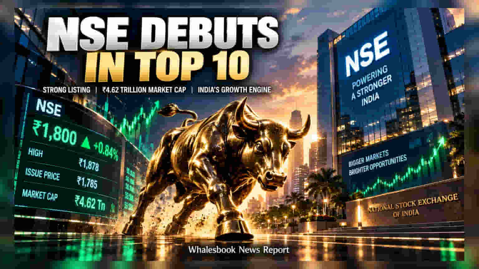 NSE Debuts at ₹4.62 Trillion, Overtakes HUL and Titan