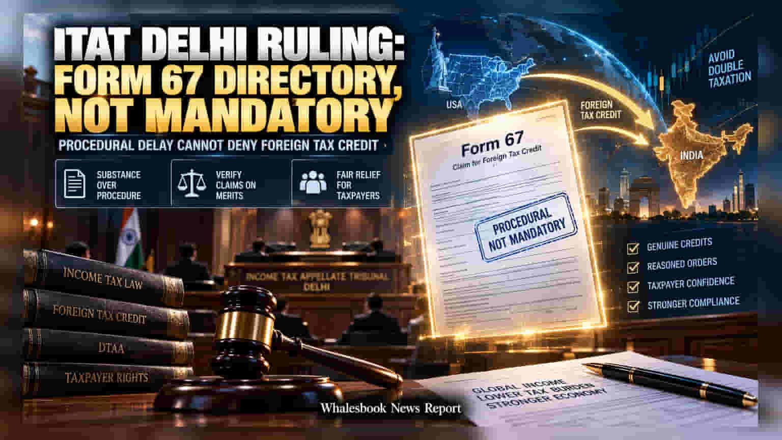 ITAT Delhi નો મોટો ચુકાદો: Foreign Tax Credit માટે Form 67 ભરવું ફરજિયાત નથી, ફક્ત પ્રક્રિયાગત