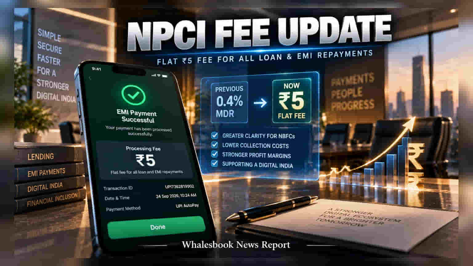 NPCI ਦਾ ਵੱਡਾ ਫੈਸਲਾ: NBFC ਲੋਨ ਰਿਪੇਮੈਂਟ ਫੀਸ ਹੁਣ ਸਿਰਫ਼ **₹5** ਫਲੈਟ