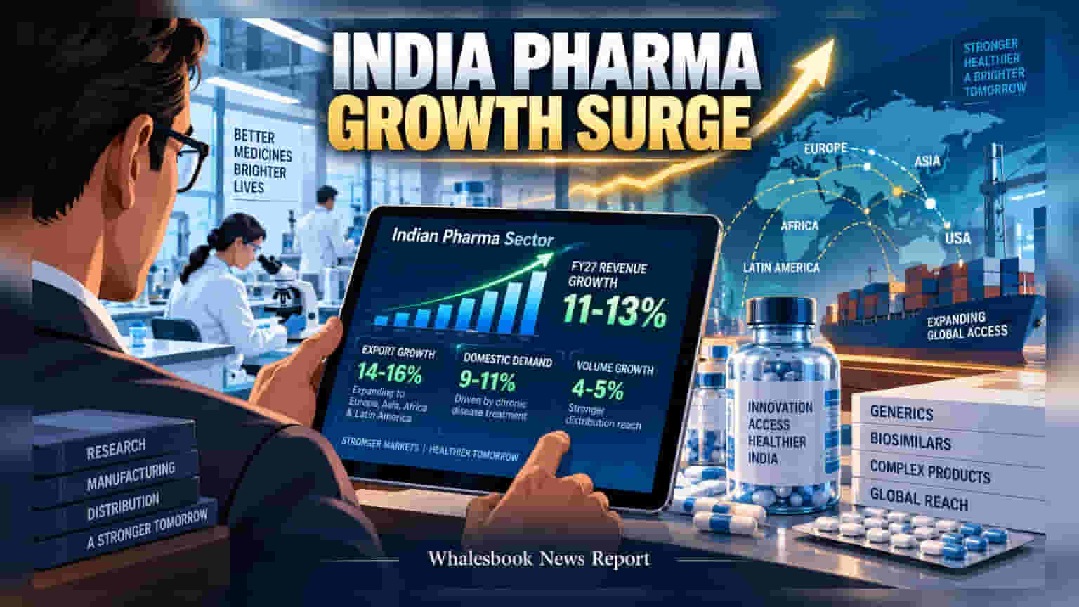 Indian Pharma Sector: FY27 માં **13%** ની રેવન્યુ ગ્રોથની તૈયારી, પણ પ્રોફિટ માર્જિન પર સંકટ!