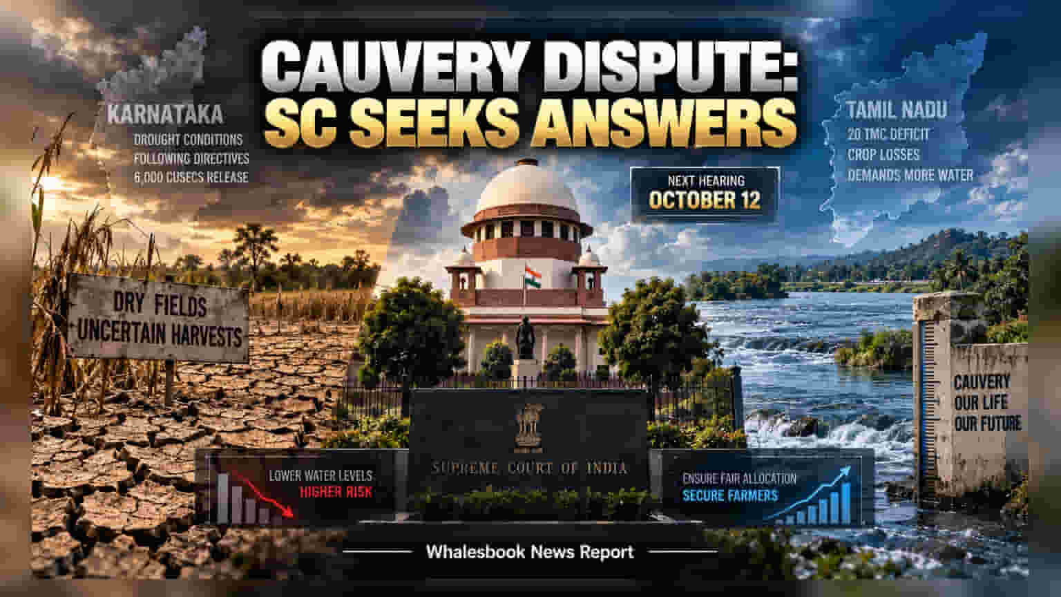 Cauvery Water Dispute: ਸੁਪਰੀਮ ਕੋਰਟ ਦਾ ਵੱਡਾ ਫੈਸਲਾ, ਕਰਨਾਟਕ ਸਰਕਾਰ ਨੂੰ **12 ਅਕਤੂਬਰ** ਤੱਕ ਦਿੱਤੀ ਡੈੱਡਲਾਈਨ