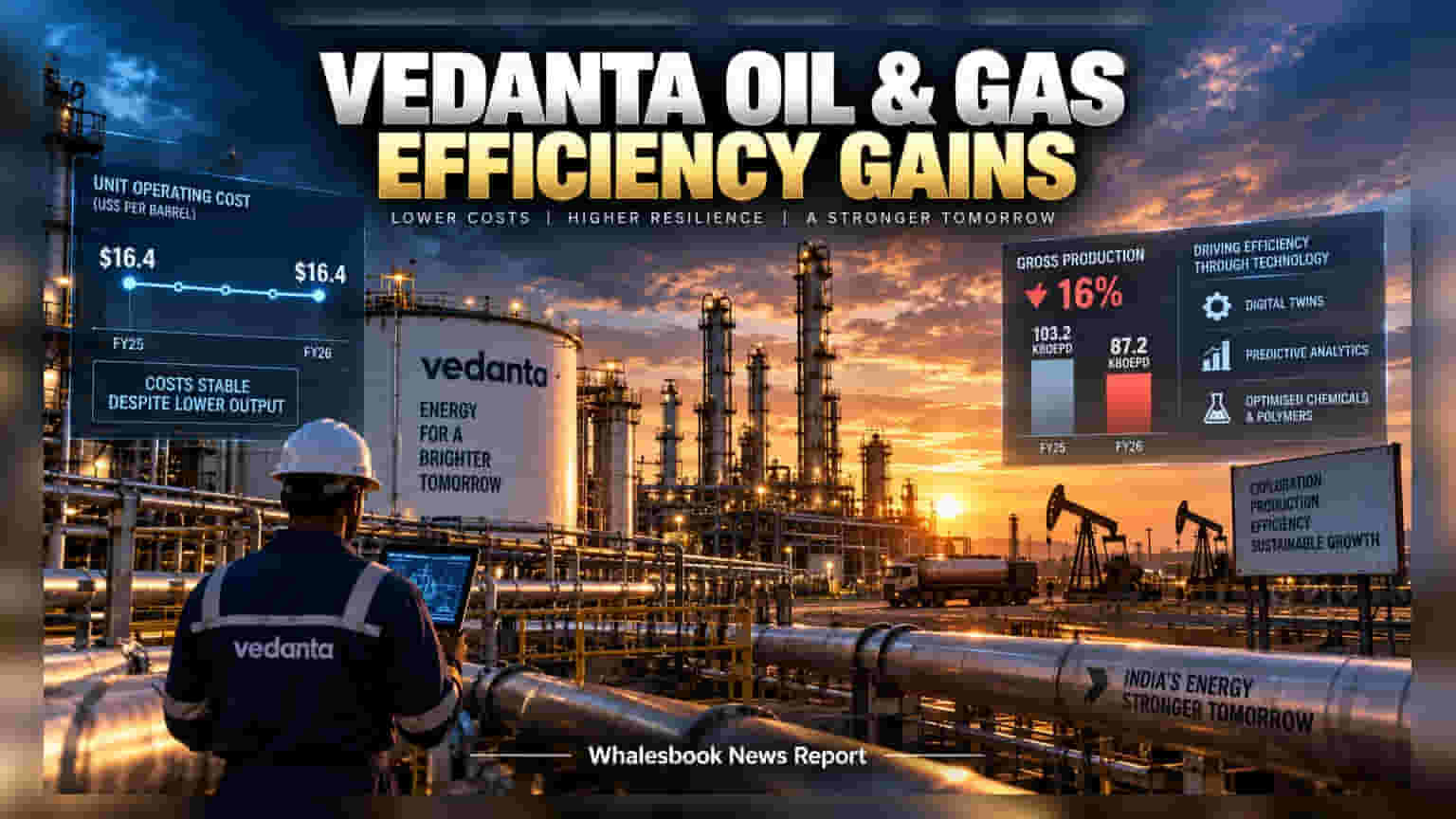 Vedanta Oil & Gas Keeps Costs Flat at $16.4/bbl Despite Output Drop