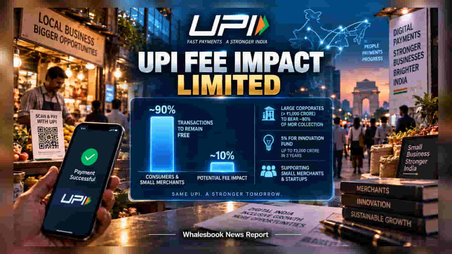 NPCI: 90% of UPI Transactions To Remain Free of Merchant Fees