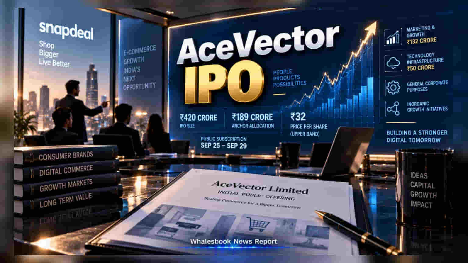 AceVector IPO: Snapdeal की पैरेंट कंपनी ने IPO से पहले जुटाए **₹189 करोड़**, 25 सितंबर से खुलेगा दांव
