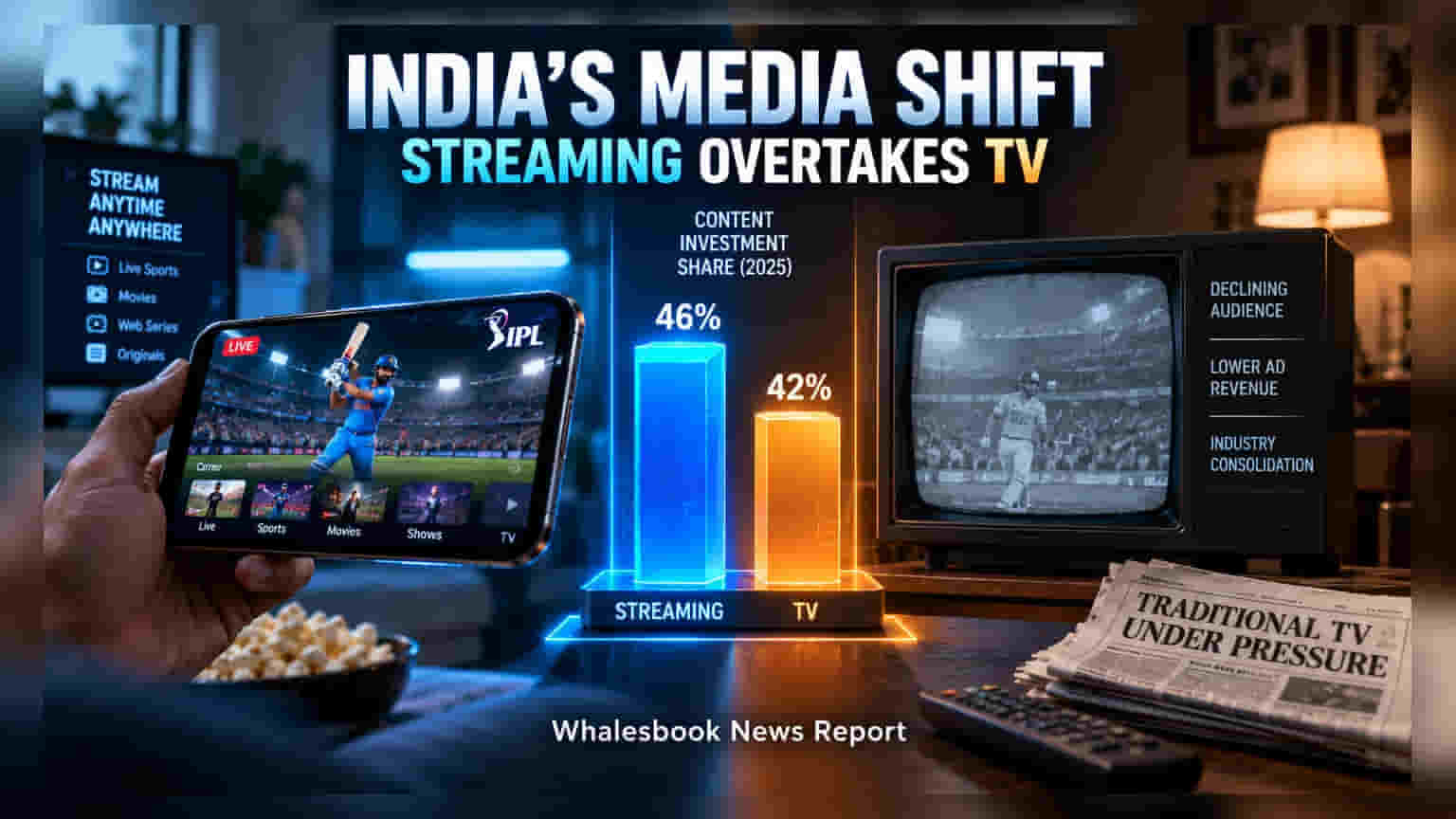 India Media Shift: Streaming Investment Overtakes TV