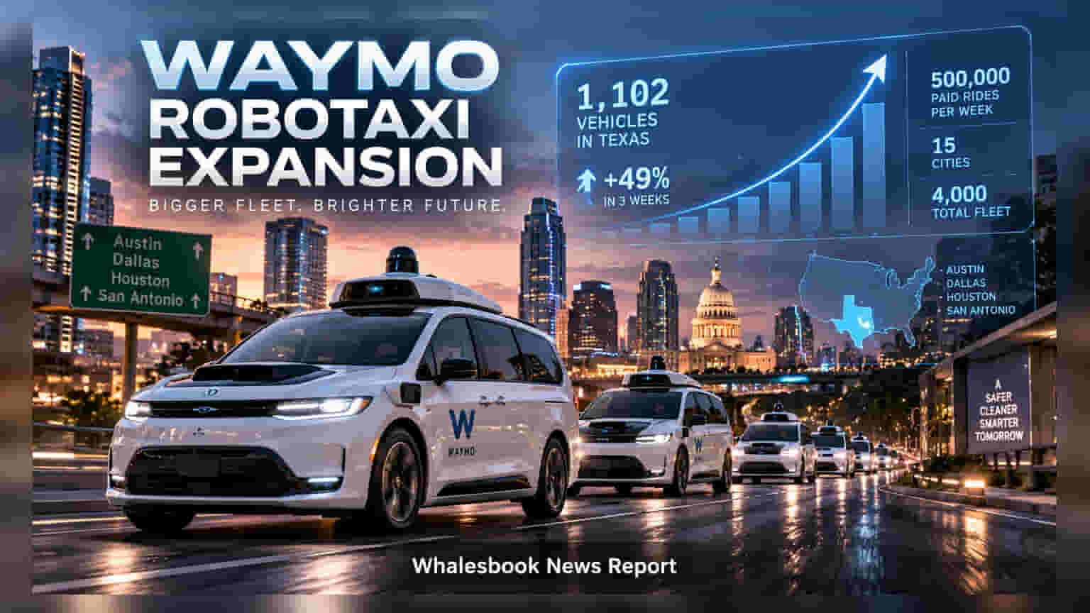 Waymo चा मोठा विस्तार: टेक्ससमध्ये रोबोटॅक्सी ताफा **49%** ने वाढला, Import Tariffs कडे दुर्लक्ष