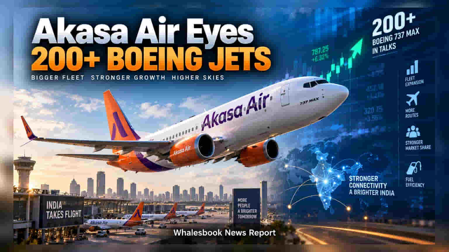 Akasa Air: మరో **200** బోయింగ్ జెట్ల కోసం ప్లాన్.. ఆకాశంలోకి దూసుకెళ్లేందుకు సిద్ధం!