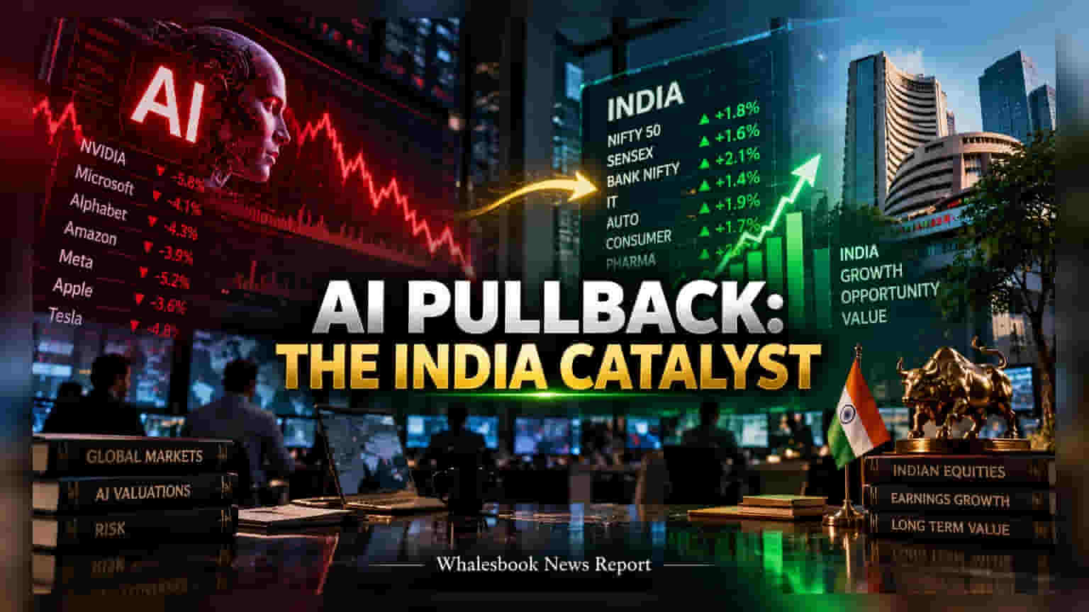 Indian Stocks: ગ્લોબલ AI સ્ટોક્સમાં કડાકા વચ્ચે ભારતીય શેરબજાર બની શકે છે રોકાણકારોની પહેલી પસંદ