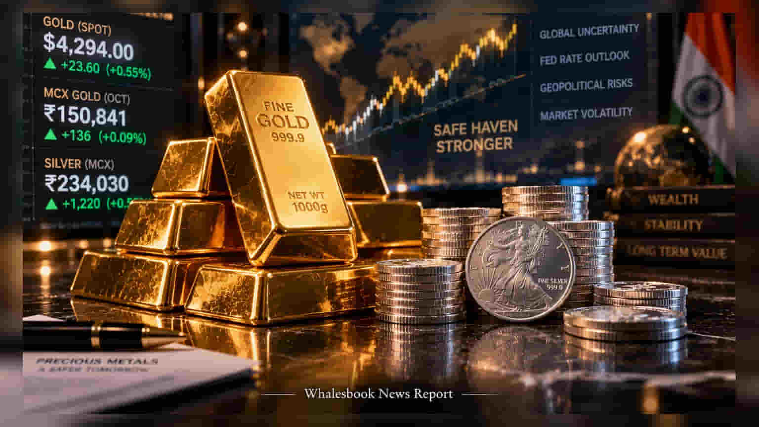 Gold Rises on Global Uncertainty, MCX Futures Hit Rs 150,841