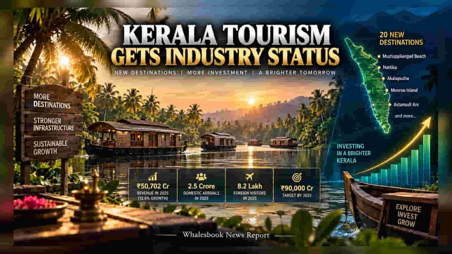 Kerala Grants Industry Status to Tourism, Targets ₹90,000 Cr Revenue