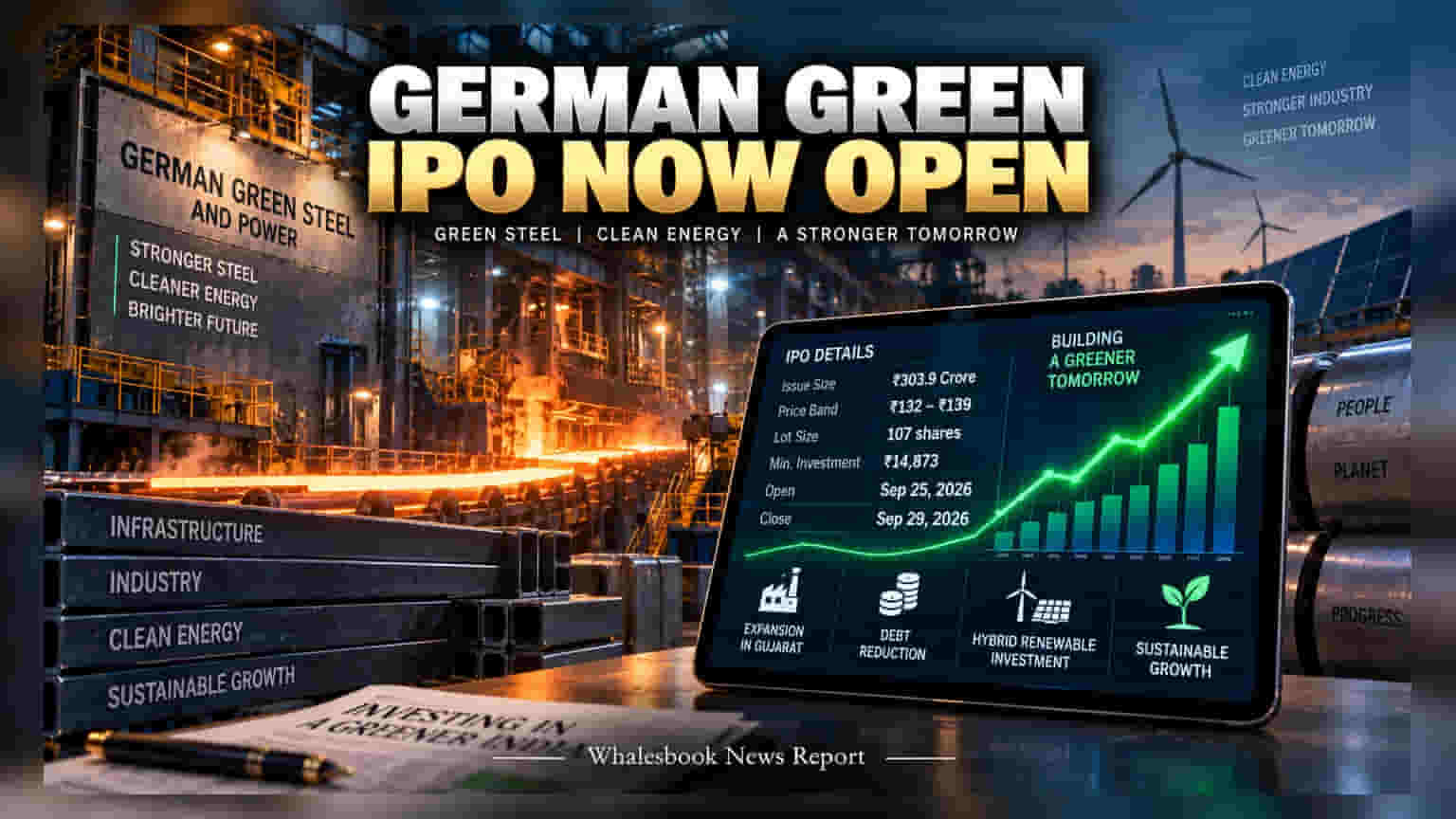 German Green Steel IPO Opens Today at Rs 132-139 Per Share