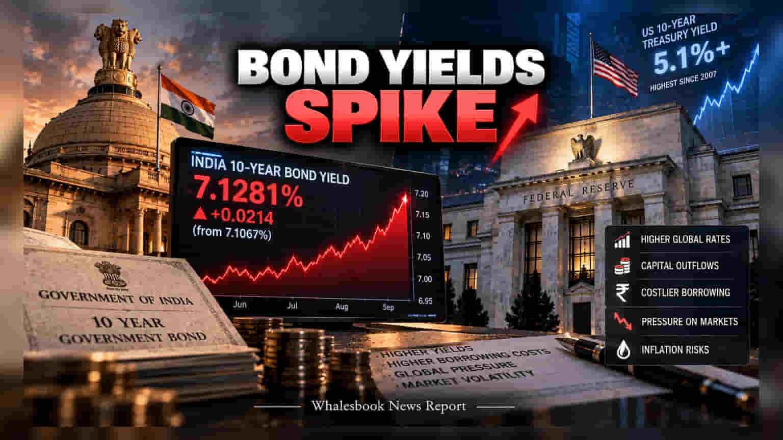 Indian 10-Year Bond Yield Rises to 7.13% Amid Global Sell-Off