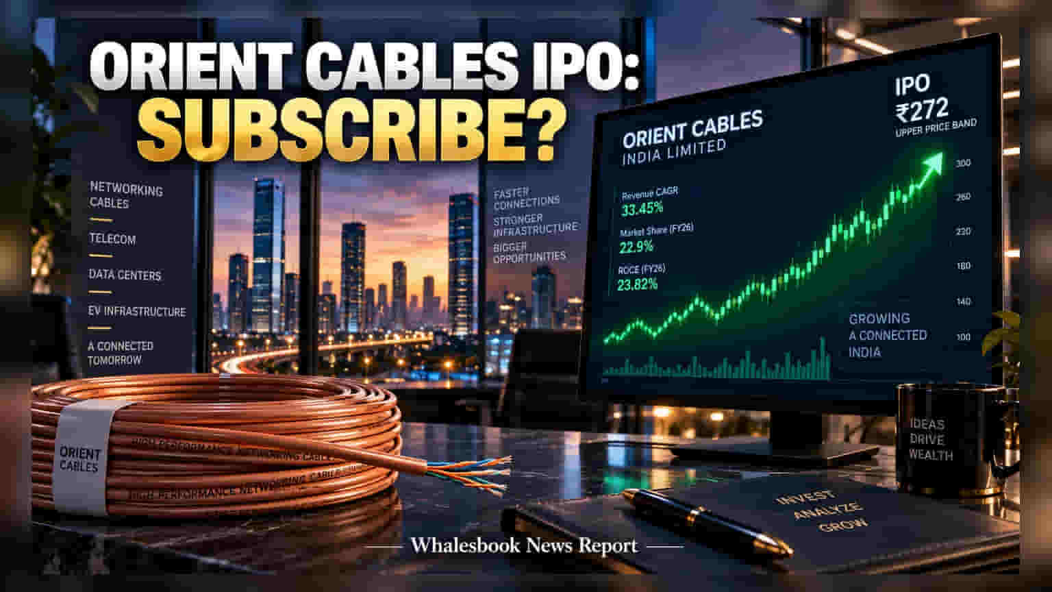Orient Cables India IPO: **₹272** ની પ્રાઈસ બેન્ડ સાથે IPO ખુલ્લો, **57.51x** ના વેલ્યુએશન પર રોકાણકારો માટે શું છે તક?