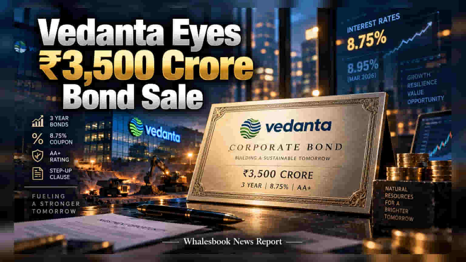 Vedanta Plans ₹3,500 Crore Bond Issue at 8.75% Coupon